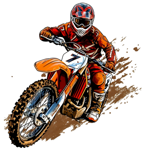 (307-01-3B) Watercolor Motocross