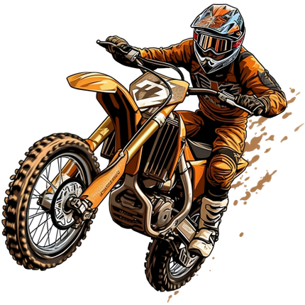 (307-01-3C) Watercolor Motocross