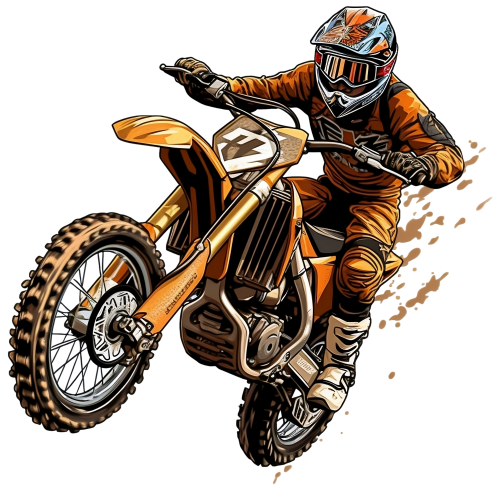(307-01-3C) Watercolor Motocross