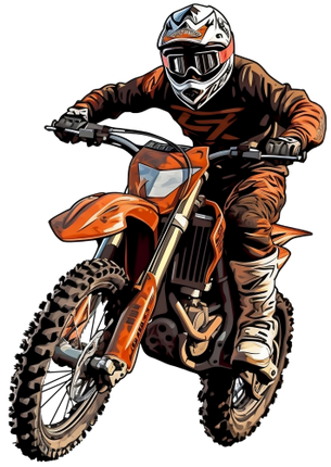 (307-01-3D) Watercolor Motocross