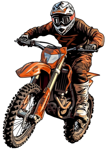 (307-01-3D) Watercolor Motocross