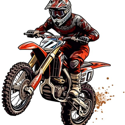 (307-01-3F) Watercolor Motocross