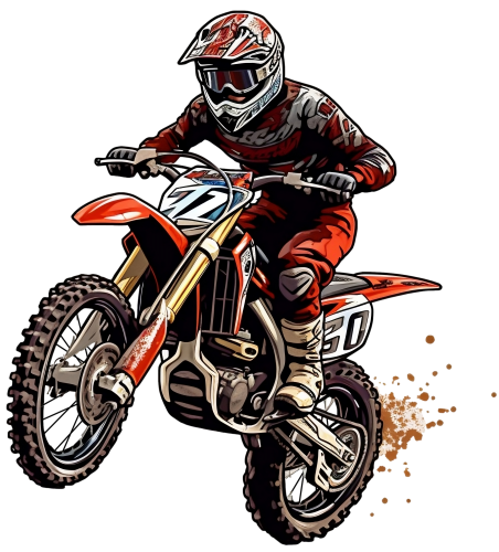 (307-01-3F) Watercolor Motocross
