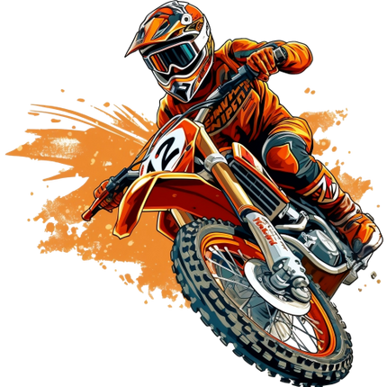 (307-01-3G) Watercolor Motocross