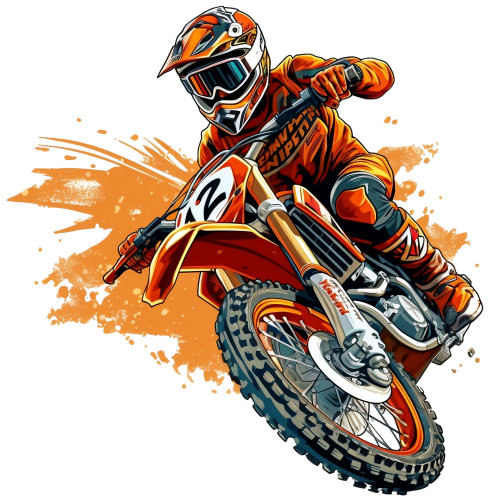 (307-01-3G) Watercolor Motocross