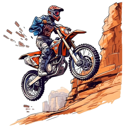 (307-01-2B) Watercolor Motocross