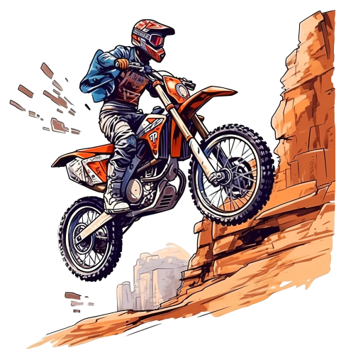 (307-01-2B) Watercolor Motocross