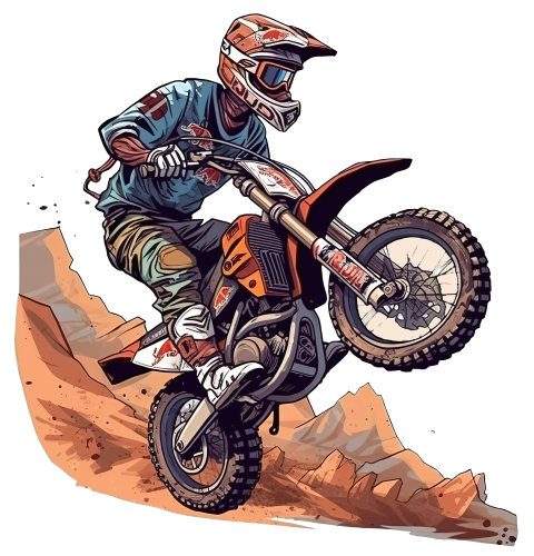 (307-01-2C) Watercolor Motocross