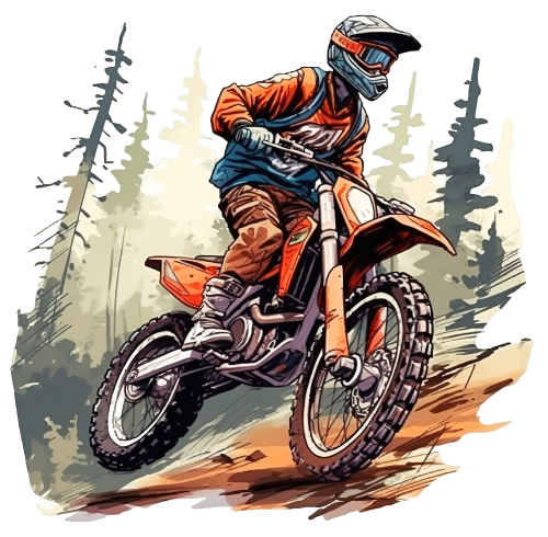 (307-01-2D) Watercolor Motocross