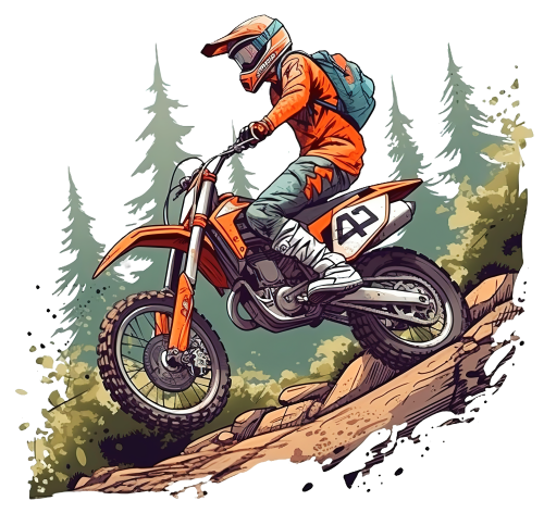 (307-01-2E) Watercolor Motocross