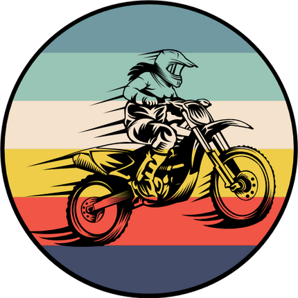 (307-01-1K) Retro Sunset Motocross Motorcycle Rider