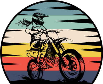 (307-01-1N) Retro Sunset Motocross Motorcycle Rider