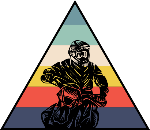(s307-O) Retro Sunset Motocross Motorcycle Rider