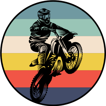 (307-01-1P) Retro Sunset Motocross Motorcycle Rider