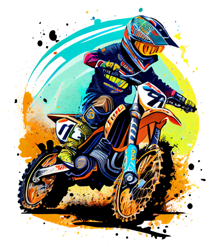 (307-01-1R) Watercolor Motocross