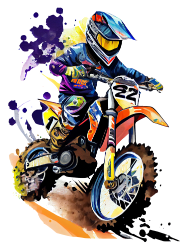 (307-01-1S) Watercolor Motocross