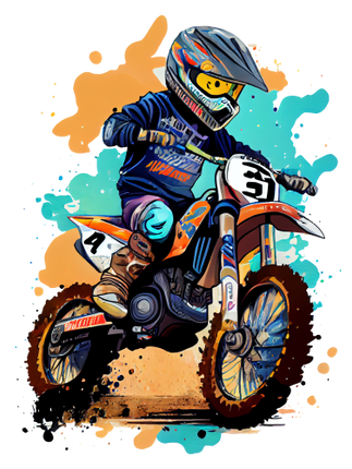 (307-01-1T) Watercolor Motocross