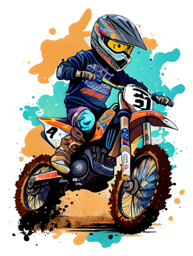 (307-01-1T) Watercolor Motocross