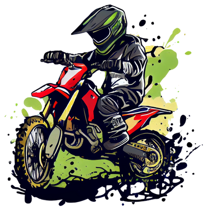 (307-01-1U) Watercolor Motocross
