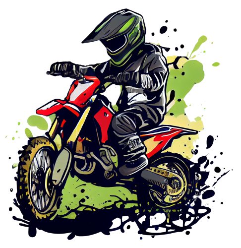 (307-01-1U) Watercolor Motocross