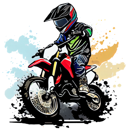 (307-01-1V) Watercolor Motocross