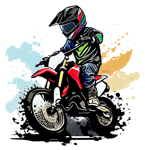 (307-01-1V) Watercolor Motocross