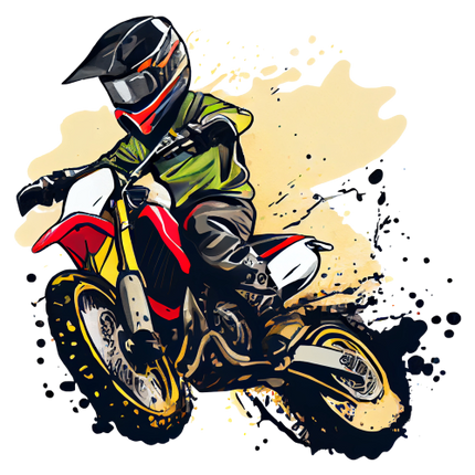 (307-01-1W) Watercolor Motocross
