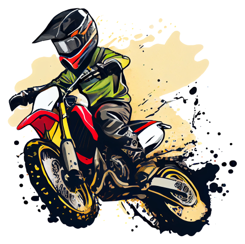 (307-01-1W) Watercolor Motocross