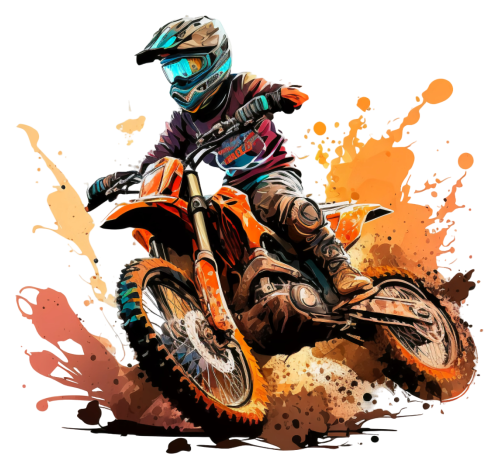 (307-01-1X) Watercolor Motocross