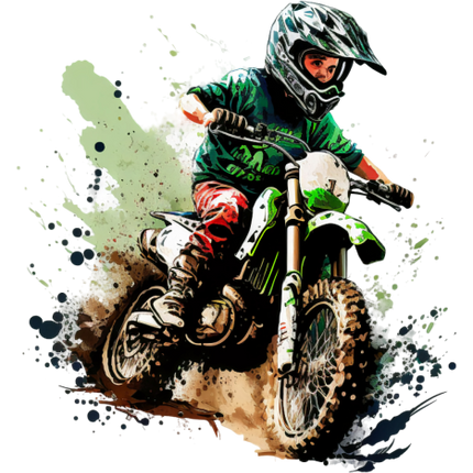 (307-01-1Y) Watercolor Motocross