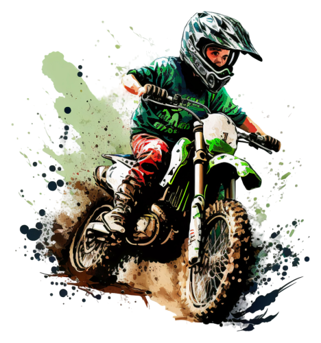 (307-01-1Y) Watercolor Motocross