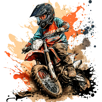 (307-01-1Z) Watercolor Motocross