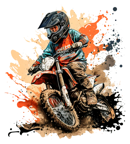 (307-01-1Z) Watercolor Motocross
