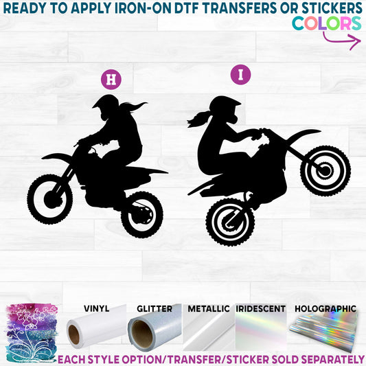 (s307) Girl Female BMX Motocross Motorcycle Rider Dirt Bike