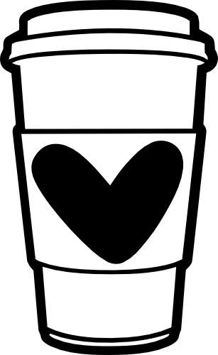 (s308-1-A) Coffee Latte To Go Cups Heart