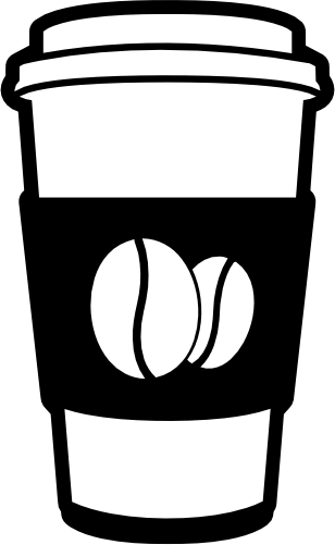 (s308-1-B) Coffee Latte To Go Cups Coffee Beans