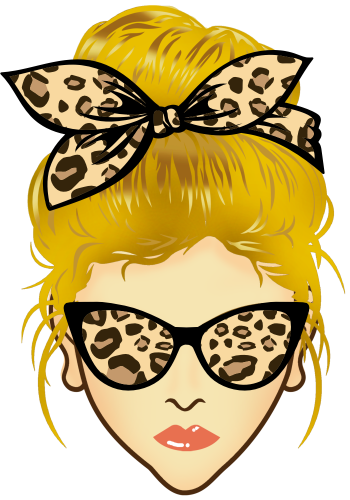 (309-01-1) Messy Bun Mom Leopard Print Sunglasses