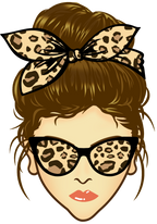 (309-01-1) Messy Bun Mom Leopard Print Sunglasses