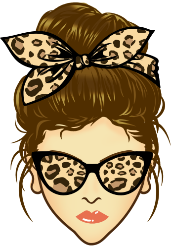 (309-01-1) Messy Bun Mom Leopard Print Sunglasses