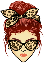 (309-01-1) Messy Bun Mom Leopard Print Sunglasses