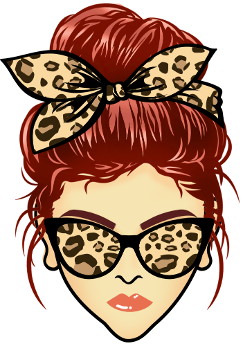 (309-01-1) Messy Bun Mom Leopard Print Sunglasses