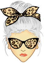 (309-01-1) Messy Bun Mom Leopard Print Sunglasses
