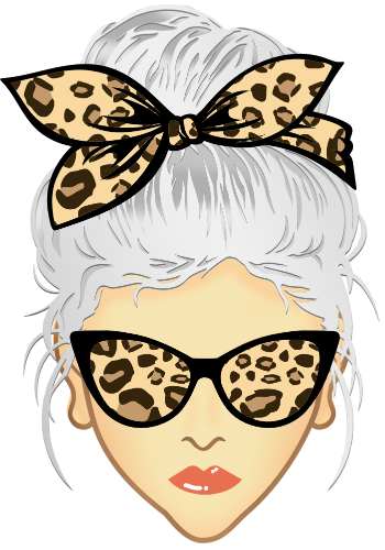 (309-01-1) Messy Bun Mom Leopard Print Sunglasses