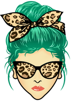 (309-01-1) Messy Bun Mom Leopard Print Sunglasses