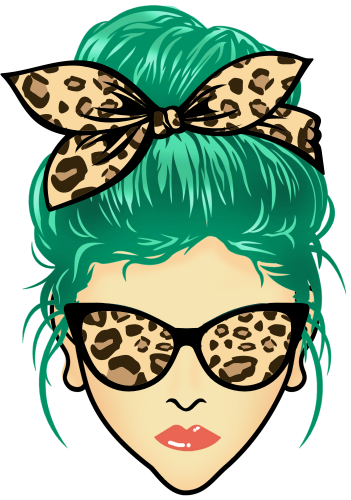 (309-01-1) Messy Bun Mom Leopard Print Sunglasses