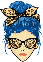 (309-01-1) Messy Bun Mom Leopard Print Sunglasses