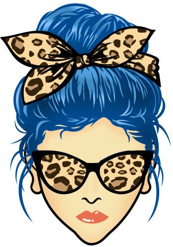 (309-01-1) Messy Bun Mom Leopard Print Sunglasses