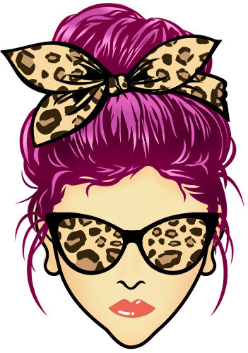 (309-01-1) Messy Bun Mom Leopard Print Sunglasses