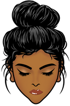 (309-03-2) African American Messy Bun Mom