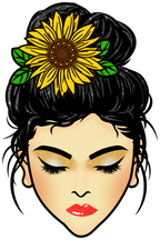 (309-04) Messy Bun Mom Sunflower
